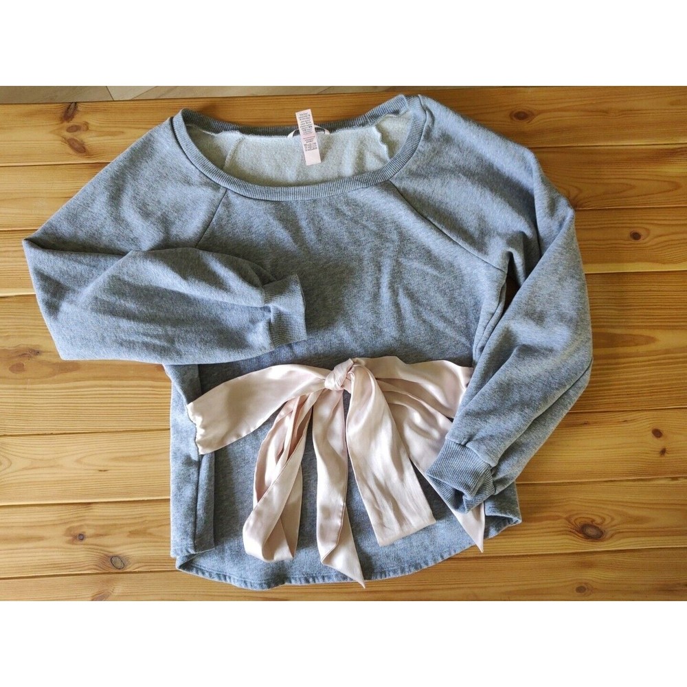 Victorias Secret Sweatshirt Long Sleeve Satin Ribbon Large L Top